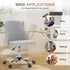 Armless DUMOS Office Chair, Comfy Desk Chair Rolling Vanity Swivel Task Chairs with Wheels, Wide Seating Height