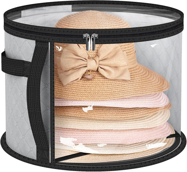 AOODA Oversized Clear Hat Storage Bag for Women, Holds up to 7 Caps, Cowboy Hat Organizer with Carrying Handles