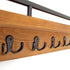 Mail and Key Holder for Wall, Decorative Wooden Shelf with Hooks, Wall Mounted Coat Rack (Light Brown)
