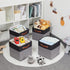 HNZIGE Fabric 11x11 Cube Storage Bins, Set of 4, Foldable Baskets for Shelves with Handles for Home Toy Organizer
