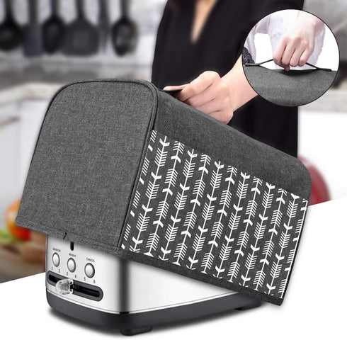 Yarwo 2 Slice Toaster Cover - With Pockets and Top Handle, Nylon Toaster Cover Fits for Most Standard 2 Slice Toasters,