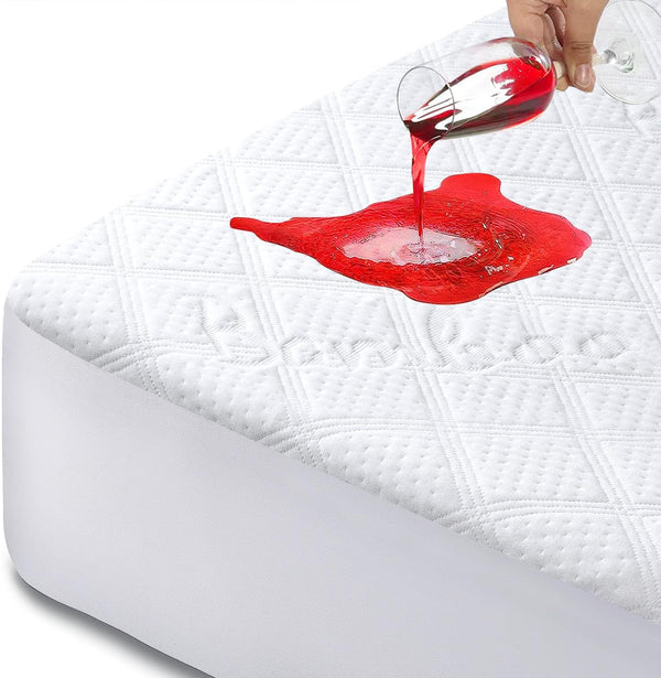 Kmall King Mattress Protector, Waterproof Noiseless Cover with Deep Pocket for 8-21 inches Mattress, Soft and Breathable