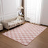 64ft Btargot Light Pink Checkered Area Rug for Living Room, Princess Prince Castle Modern Abstract Checkerboard Throw