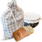Reusable Linen Bread Bags with Bowl Cover - Homemade Bread Storage &