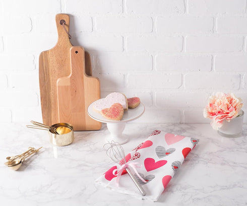 DII Valentine's Day Collection Kitchen Dishtowel Set, 2 Piece, 18x28, Hearts Collage
