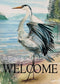 Welcome Spring Summer Seabird Coastal Beach Small Decorative Garden Flag - Blue Heron Yard Bird 12x18