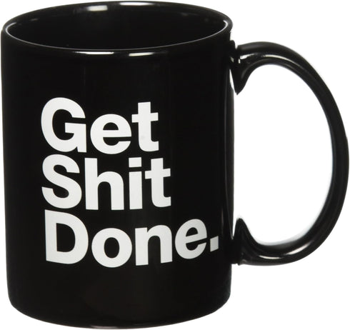 Get Shit Done Motivational Black Ceramic Coffee Mug