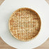 13 inch 1Pack Round Wicker Tray, Hand-Woven Rattan Serving Trays with Handles for Snack Drinks Coffee Table Tray, Water