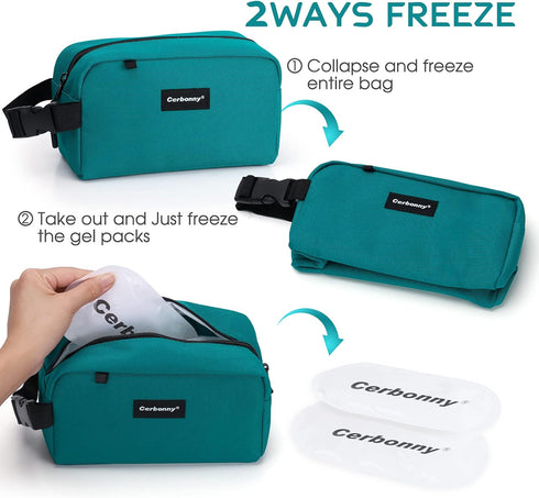 Cerbonny Small Cooler Bag Freezable Lunch Bag for Work School Travel,Leak-proof Small Lunch Bag For Adults,Freezable