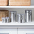 OGGI Stainless Steel Kitchen Canister, 26 fl oz, Airtight Clamp Lid, Clear See-Thru Top, Ideal for Kitchen Storage