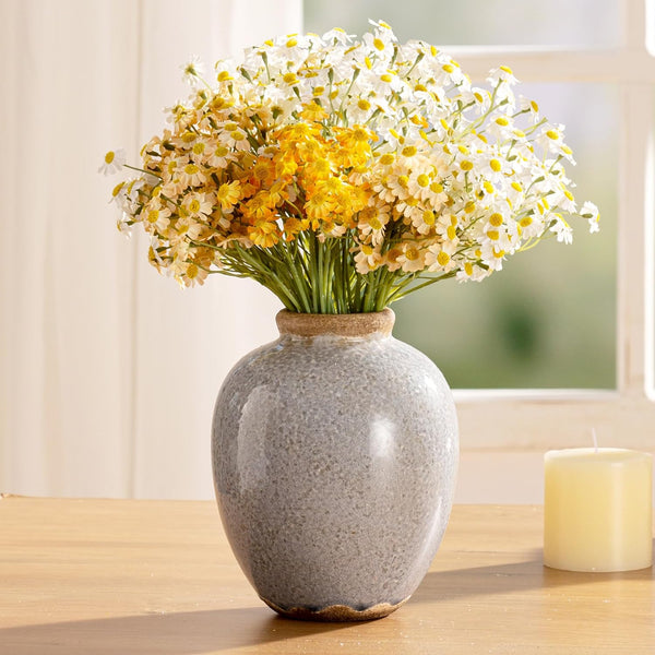 Ceramic Vintage Vase, Flower Rustic Vase Decorative Chinoiserie Decor Rustic Farmhouse Retro