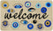 Evil Eye Doormat, Psychedelic Welcome Mat, Low-Profile Non-Slip Throw Rug for Indoor/Outdoor, 17 X 30 Inch