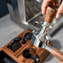 Calibrated Espresso Tamper 58mm Walnut, Auto-Leveling Stainless Steel Ripple Base Coffee Tamper with Replacement Springs