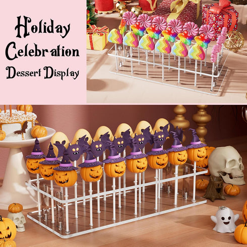 Goabroa Cake Pop Stand, Clear Acrylic Display Stand with 21 Holes for Cake Pop Sticks Under 0.2 inch (5mm) Diameter