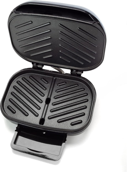 Dominion Classic Plate Electric Indoor Grill - 2-Serving Panini Press, Easy Storage & Clean, Black