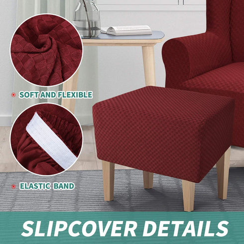 YEMYHOM Ottoman Cover Latest Jacquard Design High Stretch Folding Storage Footstool Protector Rectangle Removable