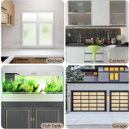 KESPEN Frosted Window Privacy Film, White Matte Heat Control UV Sun Blocking Static Cling Decals for Bathroom Home