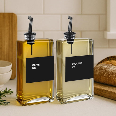 44 11.8 oz 4pcs, Spaceneat Olive Oil Dispenser Bottle - Includes Kitchen Essential Labels - Cooking Oil Bottles