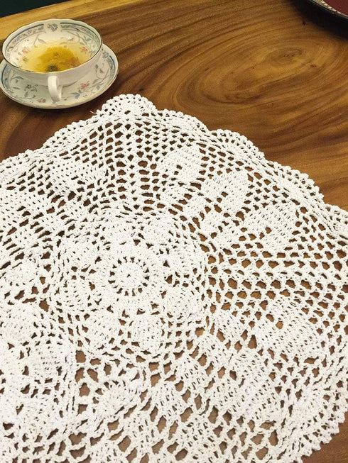Scarves,16 35 Inches. White Handmade Crochet Cotton Table Runner Lace Doilies Doily Rectangle Dresser by