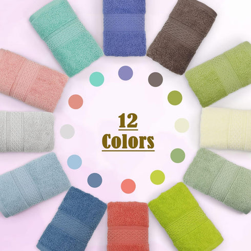 12 Pack 12 100% Set (13 29 Inches) Cleanbear Hand Towels Colors Cotton Hand Towel for Bathrooms and Different Family
