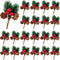 GXXMEI 30PCS Christmas Floral Picks, Pine Cone Holly Berry Stems for Crafts, Artificial