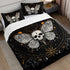 Set HOSIMA Butterfly Bedding for Girls Gothic Skull Boho Comforter Cover Decor for Bedroom, Sun and Moon Pattern Duvet