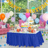 DecorRack Table Skirt, 29 in x 14 ft - BPA Free Plastic Disposable, Reusable Rectangular Tablecloth Skirt, Royal Blue