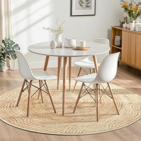 4ft /48 inch/122 cm Asrug Faux Jute Round Rug Area Rug Washable Non-Slip Circle Rug Soft Touch Circle Rugs Round