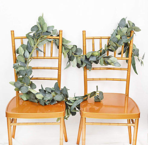 DearHouse 6.2 Feet Eucalyptus Garland, Artificial Silk Eucalyptus Leaves Vines Handmade Garland for Wedding Home