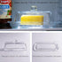 Countertop Glass Butter Dish with Cover, Clear Crystal Butter Holder Tray with Lid for Refrigerator