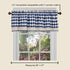 Buffalo Check Valance Window Curtains - 58 Inch Width, 14 Inch Length - Navy Blue & Ivory White Plaid - Light Filtering
