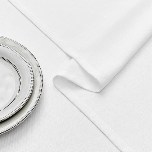 Jayrma 55 55 Inch 4 White Square Tablecloth x Small White Linen Table Cloth for Foot Square Table Wrinkle Resistant
