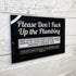 Funny Do Not Flush Bathroom Sign, 6x4 Acrylic Please Don't F Up the Plumbing Sign, Made in USA