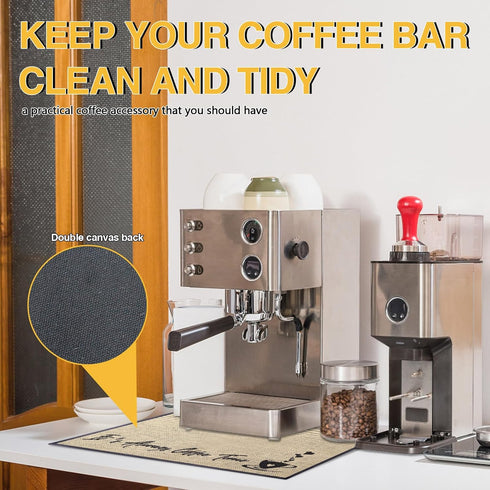 Coffee Bar Mat - Coffee Station Mat for Coffee Machine, Espresso Accessories for Coffee Bar (Style B)