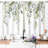 Sage Green Eucalyptus Botanical Leaves Floral Kitchen Window Curtains, 26x36 inch, Short Cafe Drapes for Bathroom