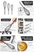Silicone Whisk Set, 3 Pieces, Stainless Steel & Silicone Non-Stick Coating, 12-inch, 10-inch & 8.5-inch