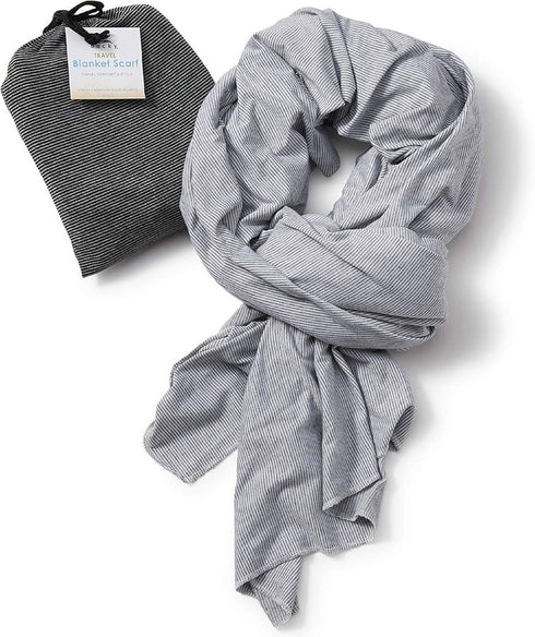 Bucky Jersey Stripe Comfort Travel Accessories Blanket Scarf, Gray Stripe, One Size