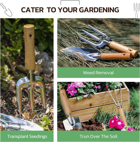 9-Piece Set, Grenebo Gardening Tools Heavy Duty Garden Hand Tools with Fashion and Durable Garden Tools Organizer