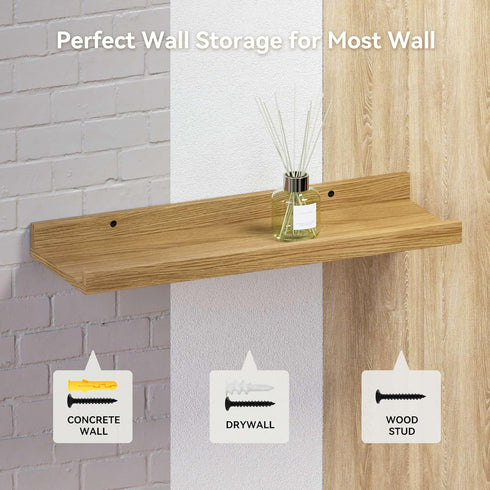 23.6 Inches 2 Set Boswillon Long Floating Shelves, Modern Wall Shelf for Bedroom, Nursery Book Shelf with Lip, Picture