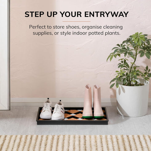2 (24.5" Anji Mountain Heavy Duty Waterproof Rubber Shoe Storage Mat Organizer/Boot Storage Tray Multi Use for Entryway