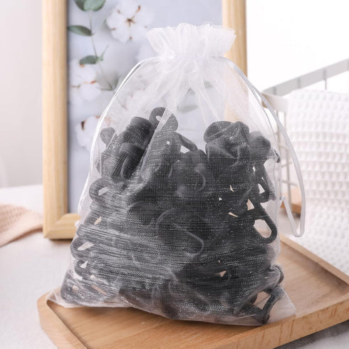60PCS Black Hanger Connector Hooks, Heavy Duty Space Saving Hooks for Velvet and Wooden Hangers, Closet Organizer