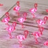 Pink Flamingo String Lights - 10ft Battery Operated Fairy Lights with Remote, 30 LEDs for Summer Tropic Themed Home
