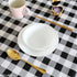 Buffalo Plaid Tablecloth 35 ? 35" - Black and White Checkered, Machine Washable Polyester, Waterproof, Durable for