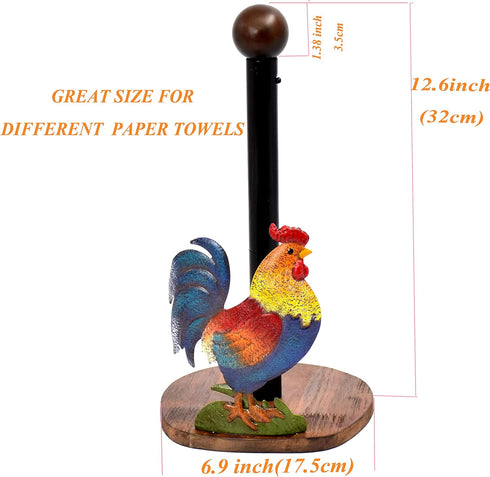 Countertop Rooster Paper Towel Holder Rooster Kitchen Decor Chicken Decor for Kitchen Roosters Farmhouse Paper Towel