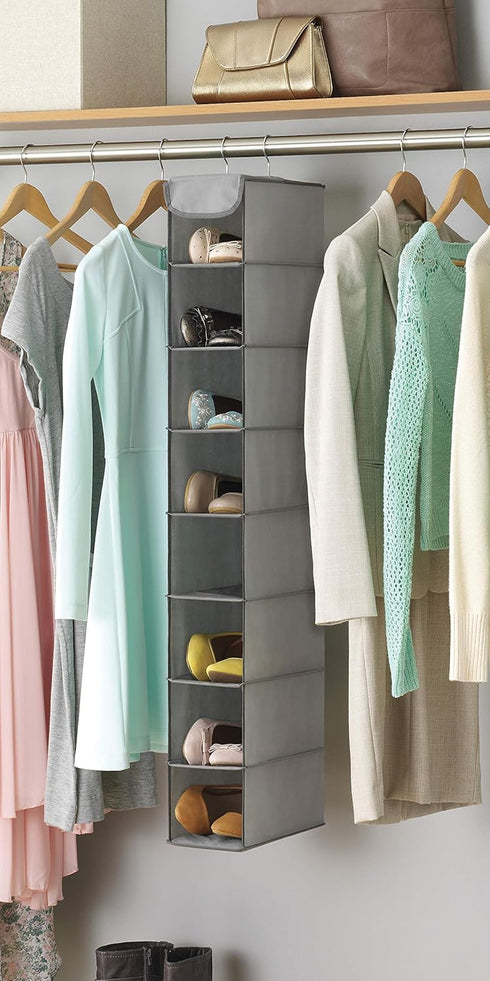 8 Closet Whitmor Hanging Shoe Shelves - Section - Organizer - Grey