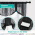 Home Queen Linen Look Tie Up Valance Curtain, Semi Sheer Balloon Valence for Living Room and Bedroom, Black