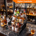 YQBRAO 4-Tier Liquor Bottle Display Shelf, Coffee Syrup Rack Organizer, Water Bottle Organizer, Mini Bar Cabinet