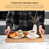 Set 3 Prosumers Choice Wooden Tray - Light Brown Serving Trays with Handles - Nesting Design for Space Saving - Wooden