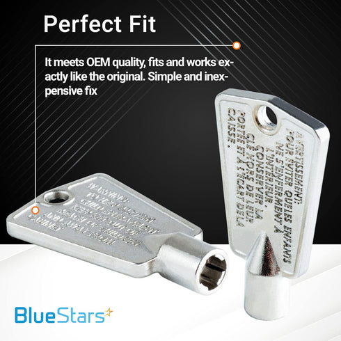 BlueStars 216702900 Metal Freezer Door Key - Compatible with Frigidaire & Kenmore Freezers - 2 Packs