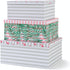 SLPR Decorative Cardboard Storage Boxes with Lids - Set of 3: Pink Flamingo Paperboard Nesting Gift Boxes, Palm Leaves